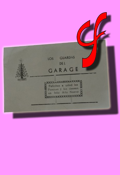 TEM #063 Tarjeta de felicitacin navidea Los guardas del "garage"